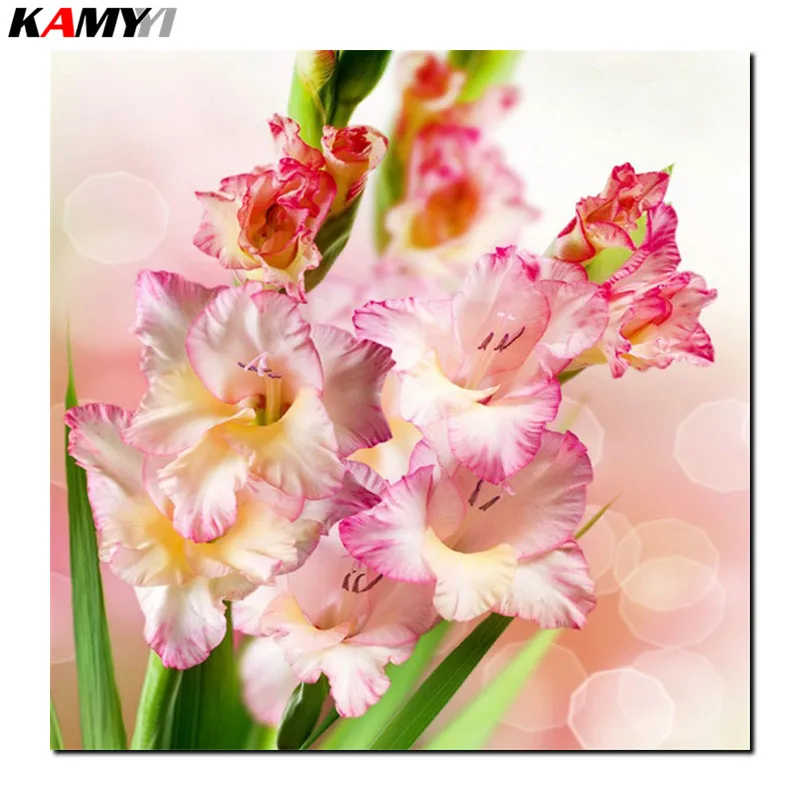 

5D Diy diamond painting cross stitch pink flowers Full Square Diamond embroidery Needlework Rhinestone Mosaic decor B622