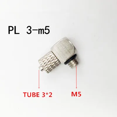 5 шт. PL6M5 наружная резьба M3 M5 M6-трубка 4 мм 6 мм локоть пневматическая труба воздушный шланг Быстрый монтаж мини-коннектор Железный - Цвет: PL3M5