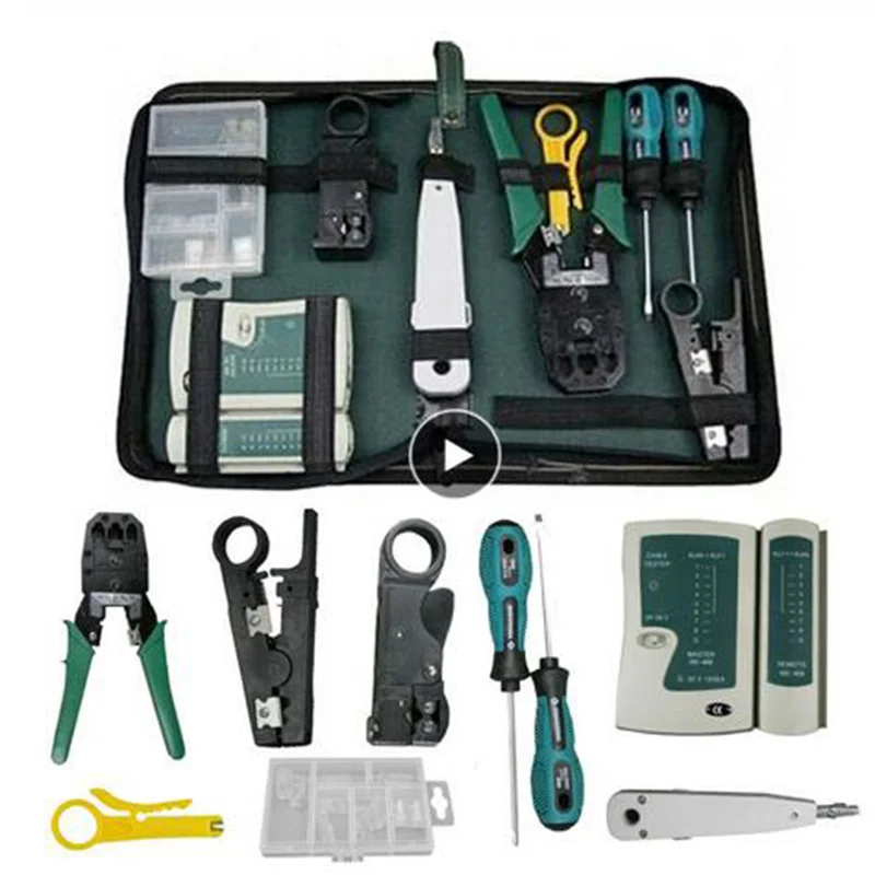 

Crimping Pliers Set Screwdriver Wire Stripper RJ45 Connector Computer Network Terminals Electrical Clamp Tools