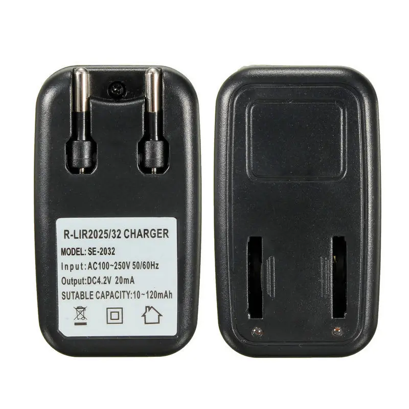AC100 250V Coin Battery Charger Portable Travel Button Cell Chargers EU