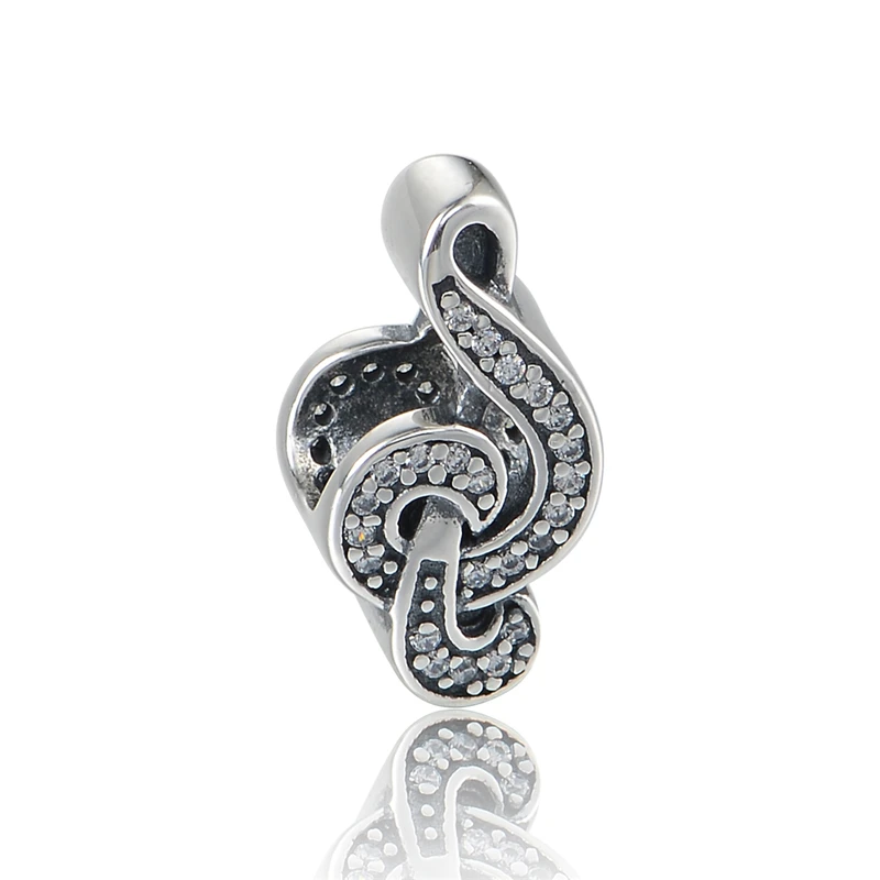 

New 925 Sterling Silver Romantic Music Silver Charm Beads DIY Jewelry Fit Silver Charm Bracelets For Women & Men Jewelry