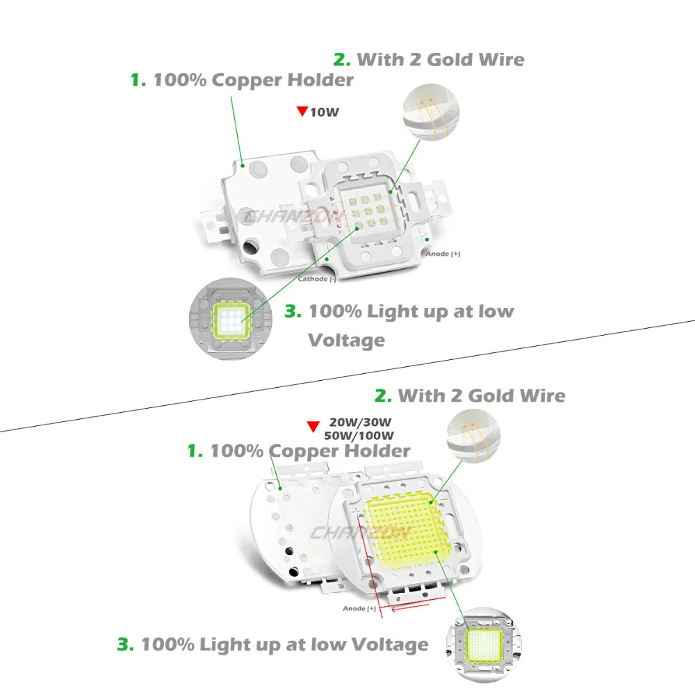 6 Watt Led Lamphigh Power Led Chip 10w-300w Warm/cold White, Rgb