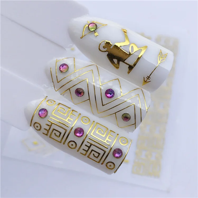 

Nail Sticker 3D with Adhesive Gilt Sticker Creative Zipper Design Panda Lace Nail Applique.Nail Stickers YZW-6017