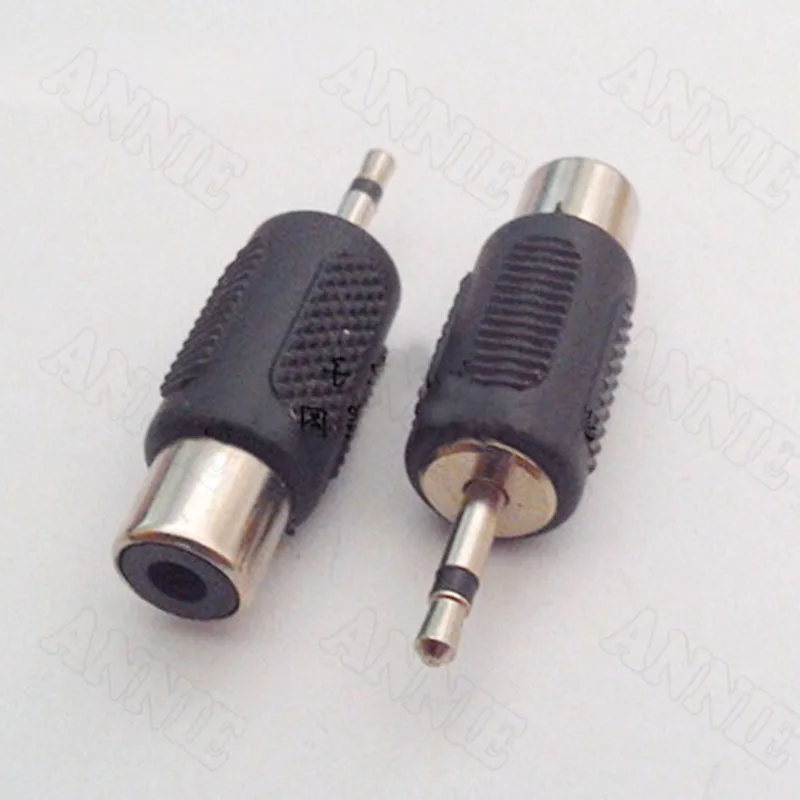 

50pcs/lot 2.5 Mono Channel To AV Connector Adapter RCA Male To Female Socket Single To Single