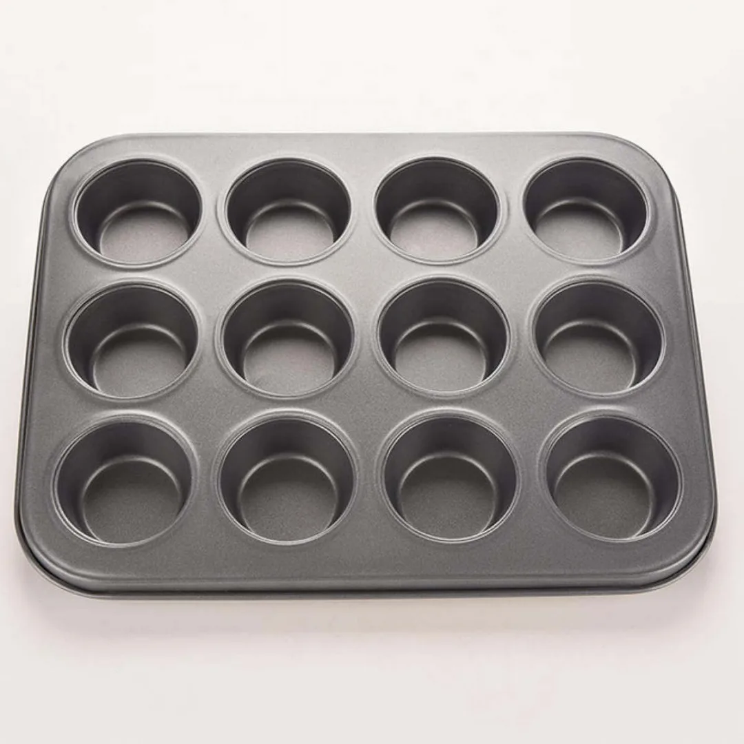 Nonstick Metal 12 Cups Muffin Cupcake Cake Bakeware Pan Tray Tin Mould Mold