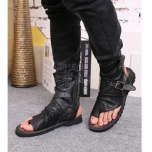Luxury Italian Mens Leather Sandals Fashion Summer Shoes Brand Gladiator Sandals For Men Casual Shoes Men’S 2017 Flip Flops
