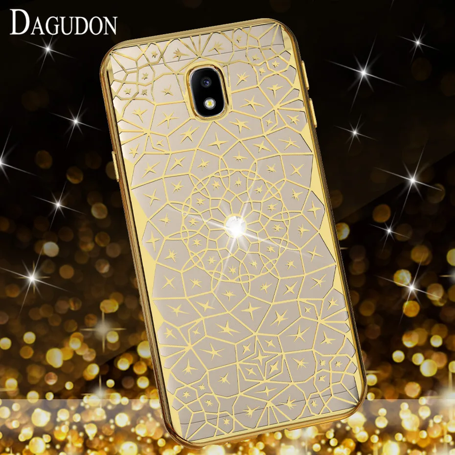 Dagudon блестящими стразами чехол для samsung Galaxy J3 2017 силиконовый Шикарный телефона