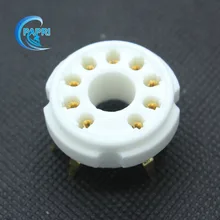Free Shipping 10PCS B9D new 9-pin gold tube sockets ceramic base suitable for El504/El519