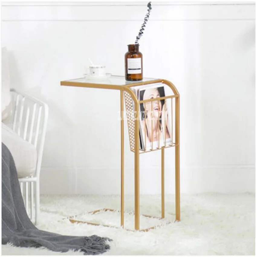 Креативный скандинавский кофейный мини-столик, высококачественный современный минималистичный домашний столик для спальни, маленький железный художественный прикроватный столик - Цвет: gold