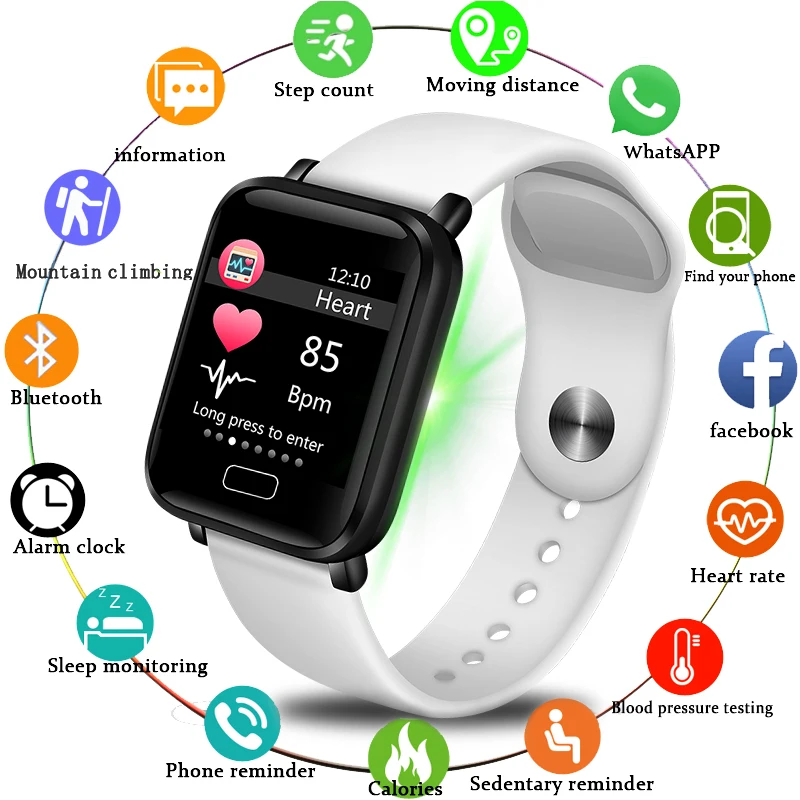 

LIGE New Sport Smart Bracelet Heart Rate Blood Pressure Monitor Smart Fitness Tracker Watch Pedometer Smart Band For Android IOS