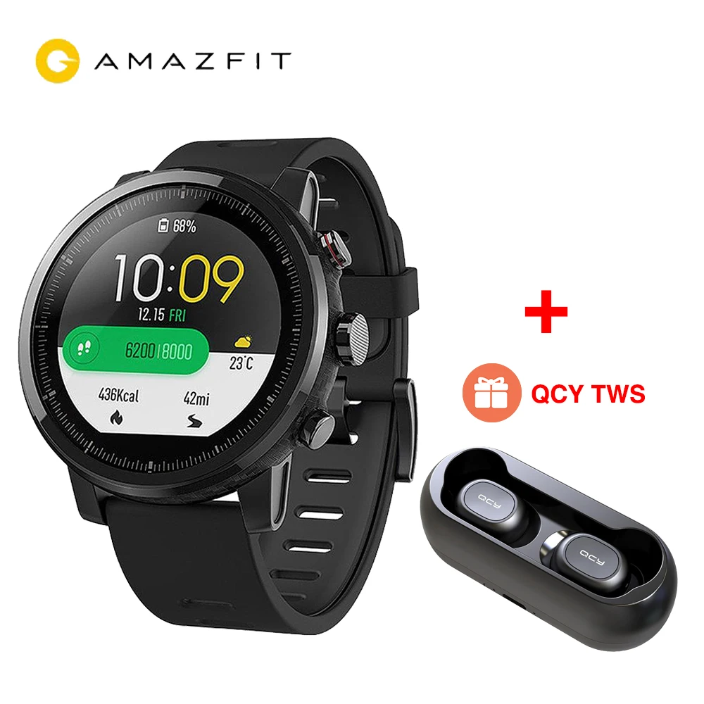 [Бесплатный подарок QCY TWS] глобальная версия Huami AMAZFIT Stratos GPS 5ATM водонепроницаемые