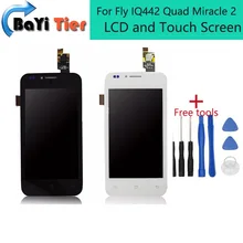 100% replaced For Fly IQ442 Quad Miracle 2 LCD Display+Touch Screen Digitizer Assembly Replacement Screen For Fly IQ442 Quad