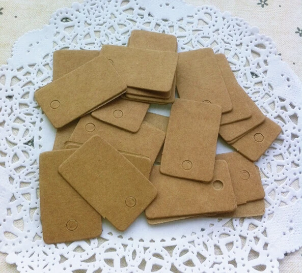 

Wholesale 500pcs/lot Size 2*3.3CM Rectangle Box Hang Tag/ Blank Kraft/ White Gift Tag/ Price Label Multi-purpose