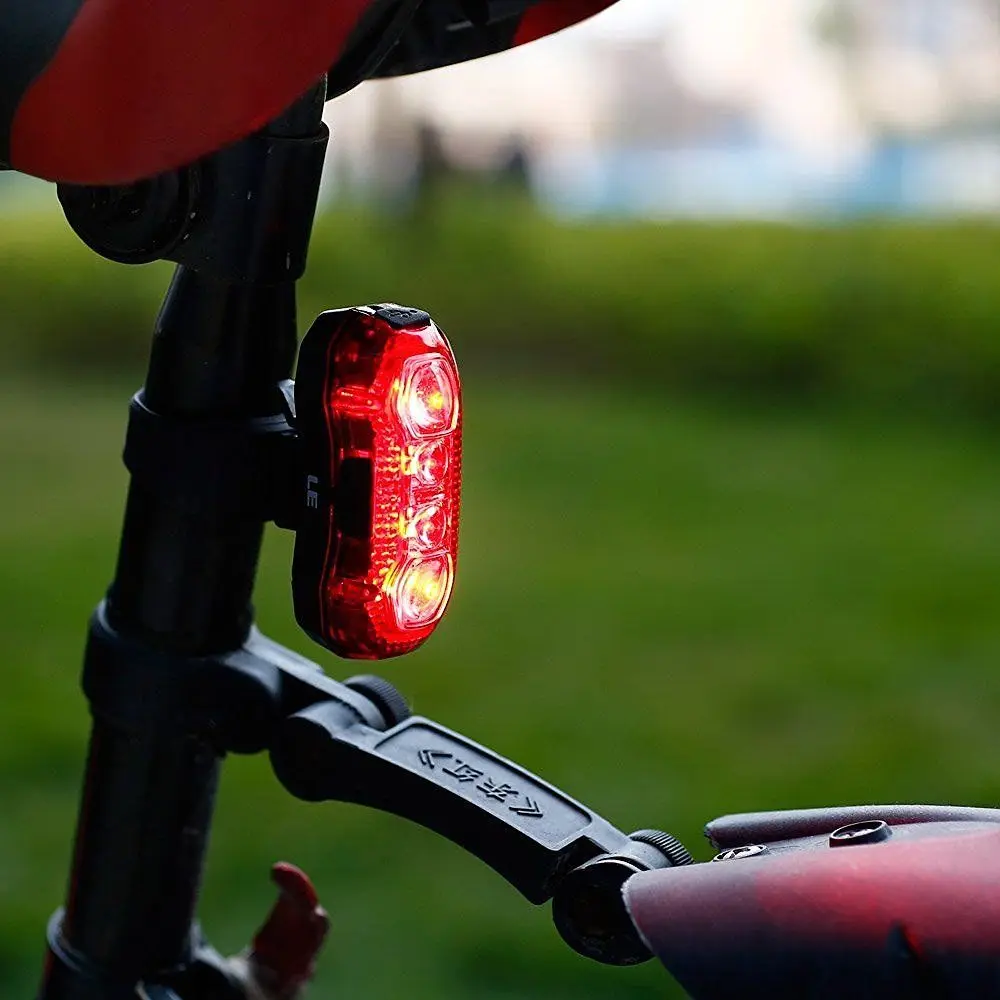 Clearance USB Rechargeable Bike Light Safety Mountain Warning Tail Rear Light 4LED Red Super Bright Bicycle Accessories Cycling Flashlight 4