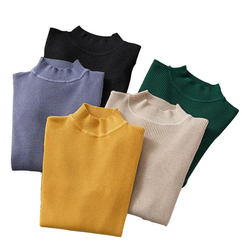 Women Winter Knitting Sweater Pullovers Long Sleeve Turtleneck Short Korean Tops Chic Clothes Female Casual Streetwear | Женская одежда