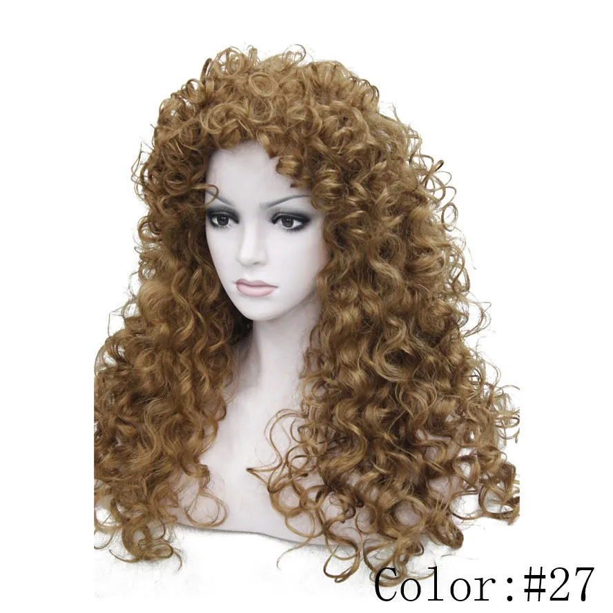 HAIRCUBE Parrucche Ombre Per Donne Bianche Lunghezza Spalla Parrucca Sintetica Marrone Riccia Lunga Con Frangia Parrucche Per Donna