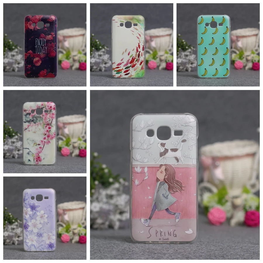 Модный чехол для Samsung Galaxy J5 J500 J500F цветной защитный задней панели телефона с 3D
