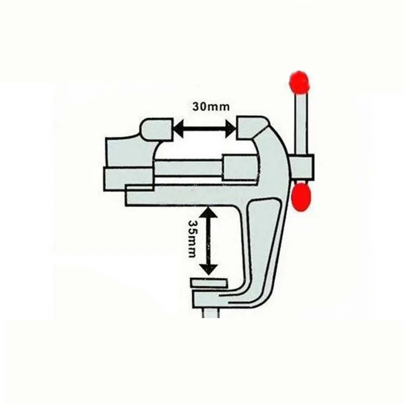 Универсальный мини 30 мм скамья тиски, стол Винт Клещи алюминиевый сплав 360 градусов вращающийся универсальный Клещи точные мини-тиски DIY