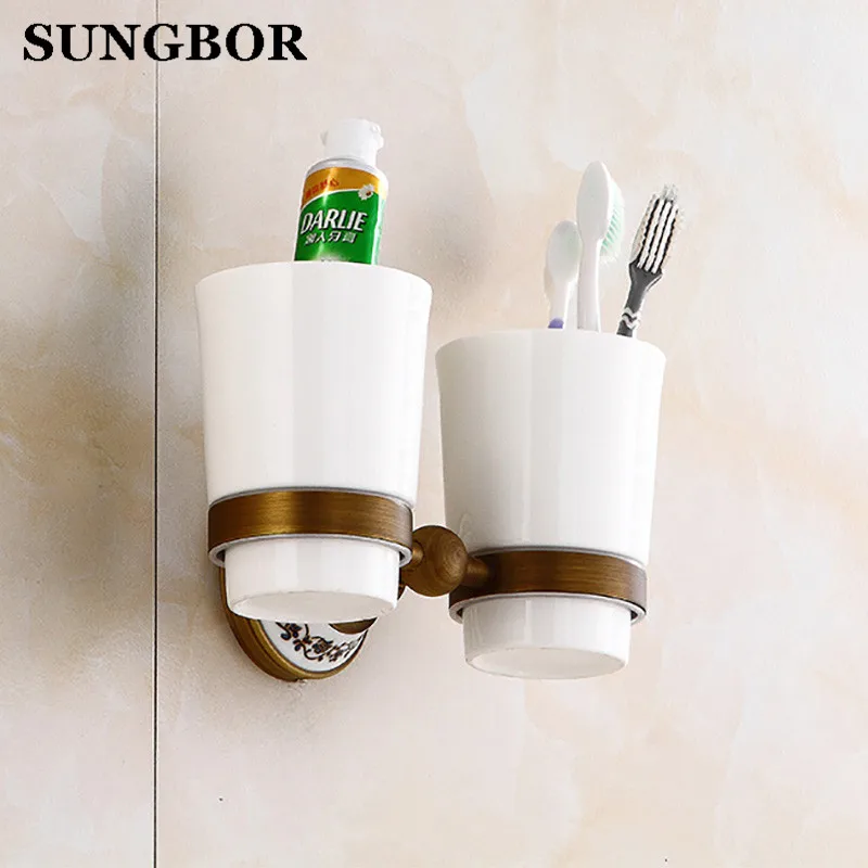 Buy Antique Porcelain Double Toothbrush Holders Wall