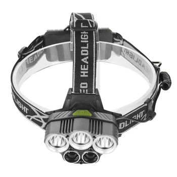 

Professional 5LED Headlight Head Lamp 90000LM Rechargeable USB Cable Waterproof Outdoor Sports Camping Exploration Hiking Light