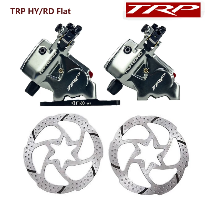TRP HY/RD Flat Mount CX/Road Bike Front Rear 160/140mm Disc Brake Set+Rotors 