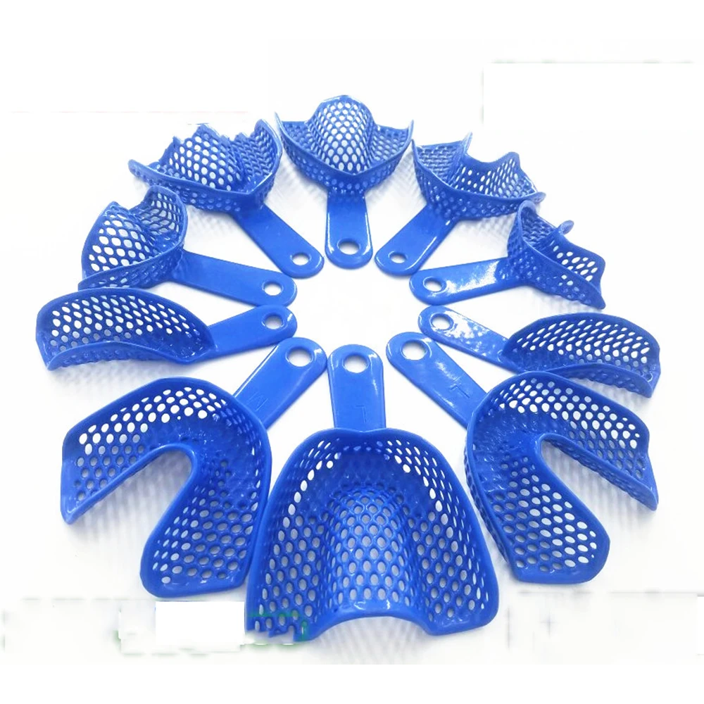 10pcs/1set Autoclavable Plastic Steel Dental Impression Trays Quality
