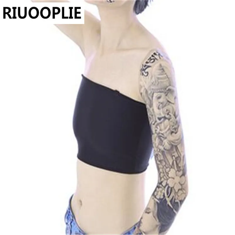 RIUOOPLIE casual Les lesbies короткий нагрудный бандаж Транс жилет топы с плечевыми лямками размера плюс S-5XL# SM-0005