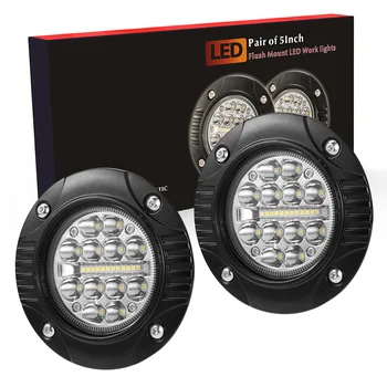 

5 Inch Flush Mount LED Pods 24w Spot Flood Combo Beam Led Light Bar Round Driving Lights for Off Road Jeep Truck SUV ATV UTV 12V