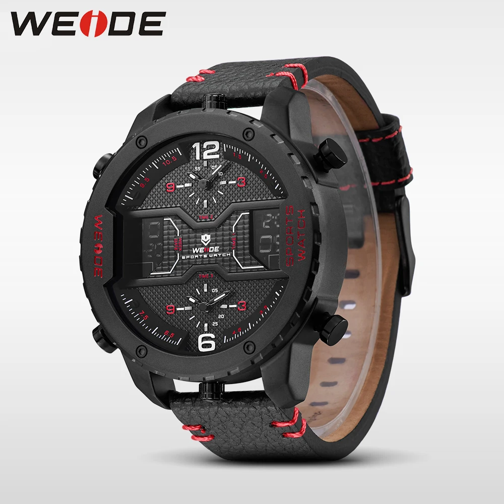 WEIDE подлинные несколько часовых поясов большие кварцевые часы с циферблатом
