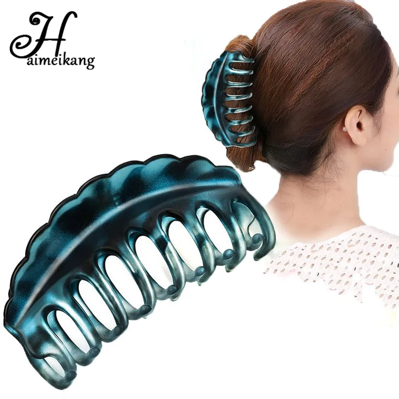 

Haimeikang Hot Sale Plastic Hairpins Hair Clip for Women Large Crab Clip Hair Claws Headwear Women Girl Hair Clips Accessories