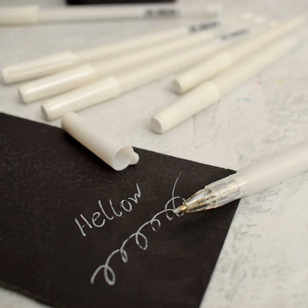 Белый цвет чернил фотоальбом 0,8 мм гелевая ручка милый унисекс ручка подарок для детей Канцтовары офисная живопись школьные принадлежности художественная Марка