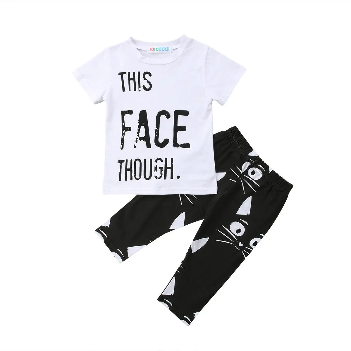 Toddler Kid Cat Clothes Outfits Baby Boys Top+Long pants Costume Set