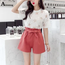 Aimsnug Black Vintage Slant Pocket High Waist Loose Shorts Elastic band Belt New Summer Casual Streetwear Solid Women Shorts Aimsnug Black Vintage Slant Pocket High Waist Loose Shorts Elastic band Belt New Summer Casual Streetwear Solid Women Shorts