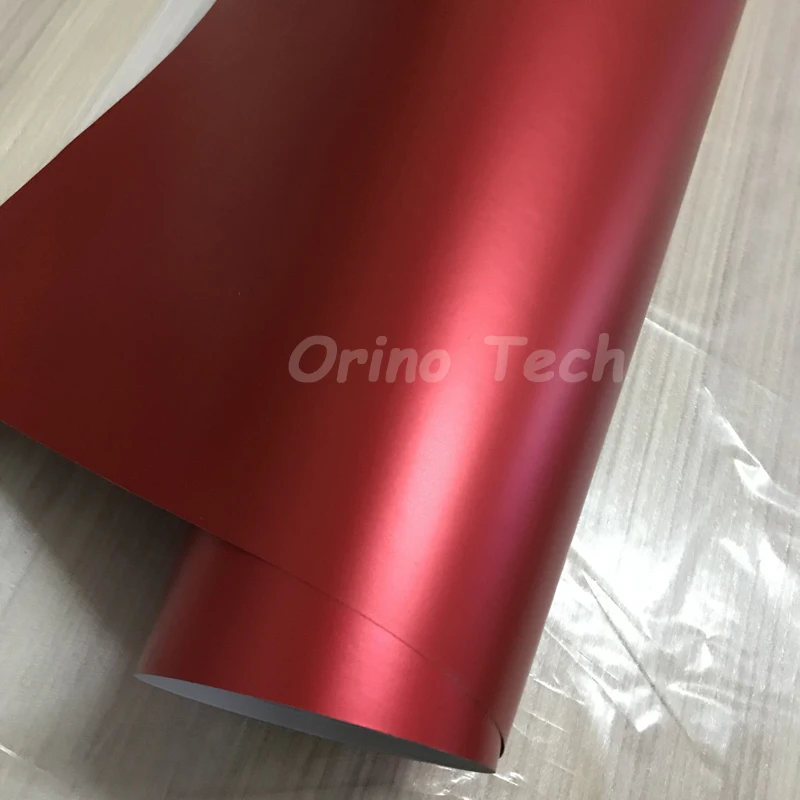 Red Satin Metallic Vinyl Film Wrap-2