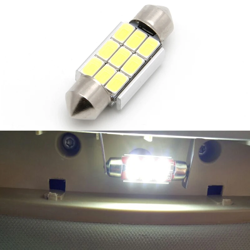 

1PC 4.5W 36MM DC 12V Car Dome 5630 SMD 9 LED Bulb Double Tip Light Interior Festoon White