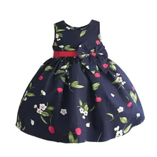 Для маленьких девочек принцесса платье с вишневым принтом праздничное платье Детская одежда fille детская одежда fille От 2 до 6 лет