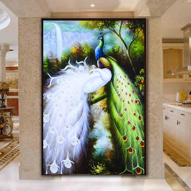 Newest Diamond Embroidery Diy Painting Cross Stitch Purple Peacock Picture 5D Needlework Mosaic Home Decoration | Дом и сад