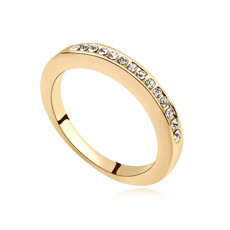 

Best Quality Gold Color Wedding Rings Made with Austrian Elements Crystal For Women Engagement Ring Jewelry Bijoux