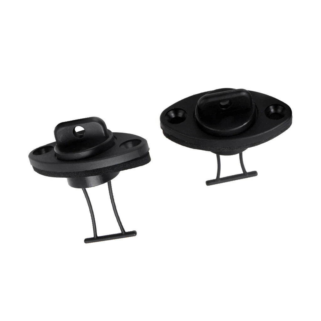 2 Pcs Universal O-ring Drain Plug With 4 Pcs Screws Rowing Boat Accessories Marine for Kayak Canoe Boat Black