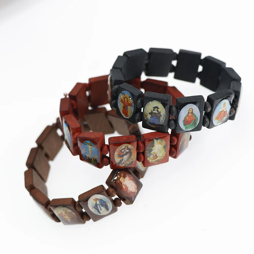 Saints Religion rosary Wooden Bracelets 1PCS For Women gifts