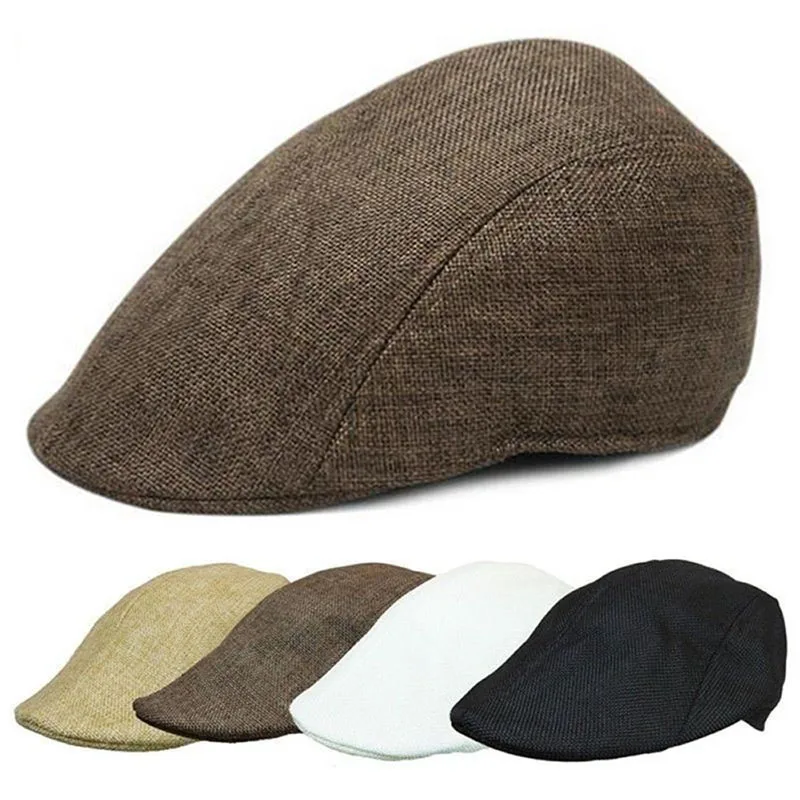 

Men Golf Driving Sun Flat Cabbie Newsboy Unisex Herringbone Duckbill Ivy Hat Cap