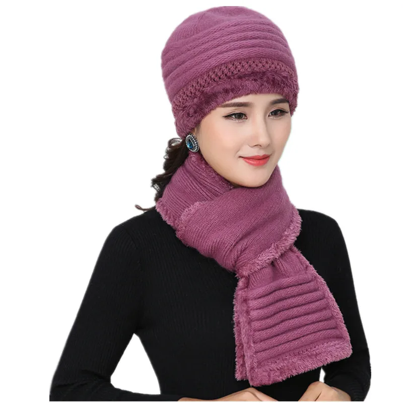 Женская зимняя шапка и шарф из кроличьего меха|hat scarf set|scarf sethat |