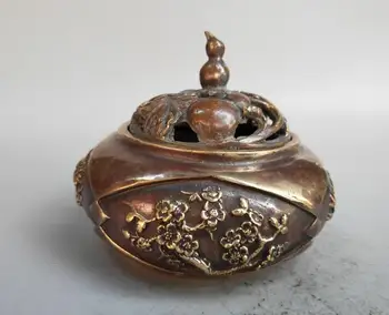 

Chinese pure brass plum orchid bamboo chrysanthemum Incense burner