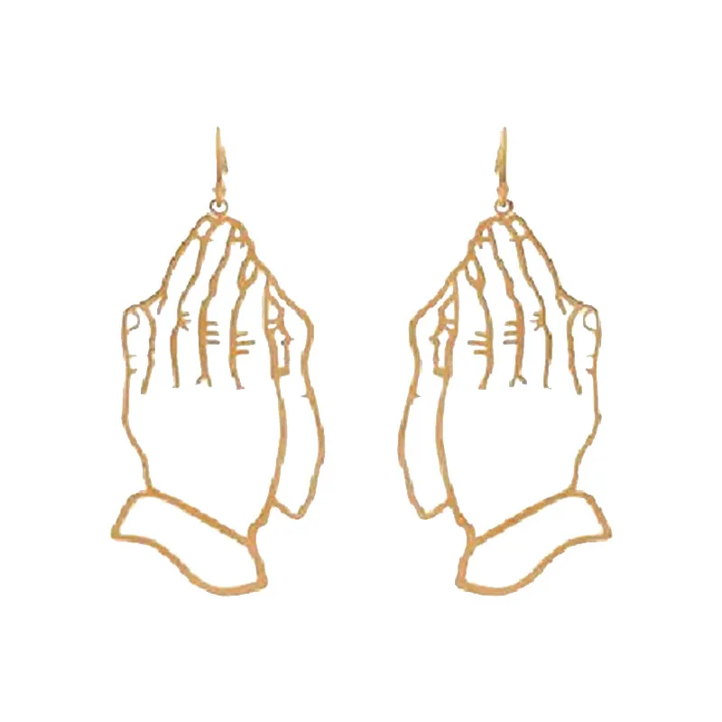 

Timlee E027 Free Shipping Personality Hollowing Out Both Hands Gesture Abstract Alloy Drop Earrings,Popular Jewelry wholesale