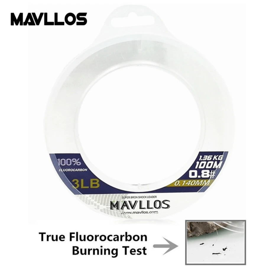 Mavllos 50M 100M 100% Super Strong True Fluorocarbon Fishing Line Monofilament Leader Carbon Fiber Fly Fishing Fluorocarbon Line fishing line fluorocarbon coated 100m clear carbon fiber leader line fly fishing line pesca