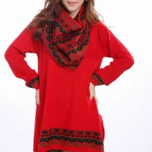 Фонд осень зима шерсть нерегулярные свободные большой ярдов сумка Хип модное платье-свитер платье