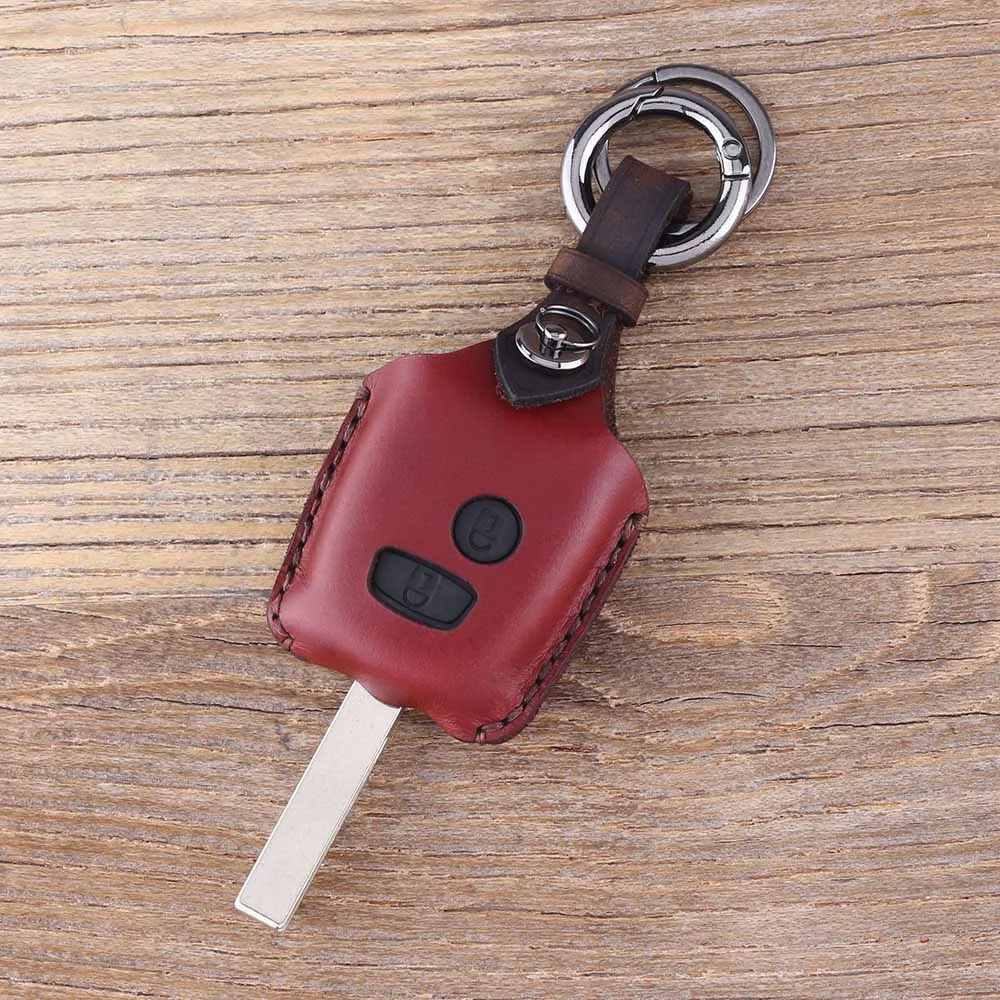 KEYYOU 2 кнопки кожаный корпус ключа для Peugeot 307 206 205 ключи автомобиля крышка брелок для ключей ключ протектор сумка - Название цвета: Color A