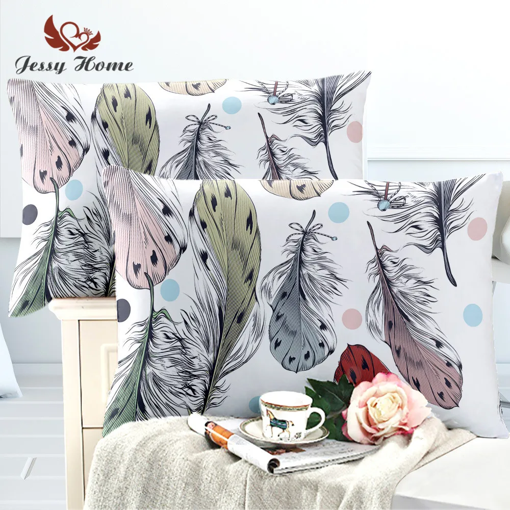 

Dream Catcher Pillowcase 2 Piece Colorful Feather Pillow Cover Microfiber Fabric Soft Pillow Case Indian 50cmx75cm 50cmx90cm 28