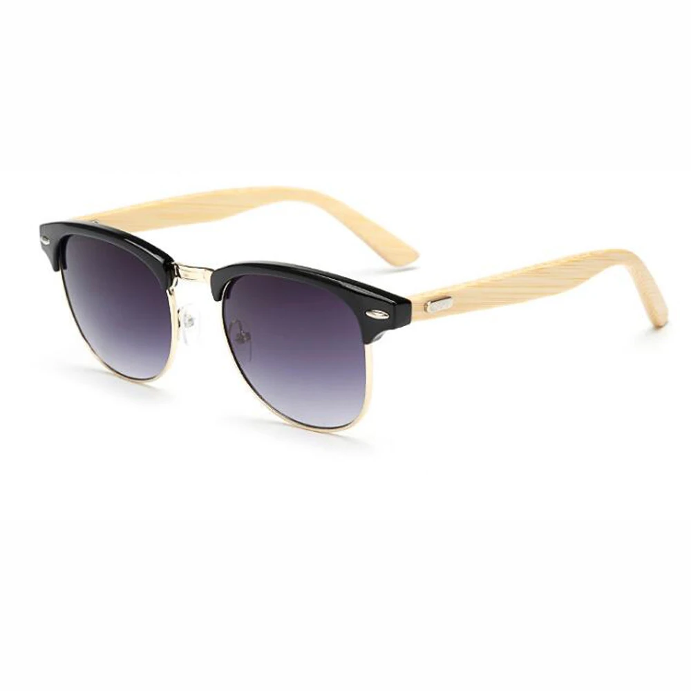 

BerWer Brand Design bamboo Wood Sunglasses For Men Fashion bamboo Sunglasses Mirror Lenses with cork case wood case