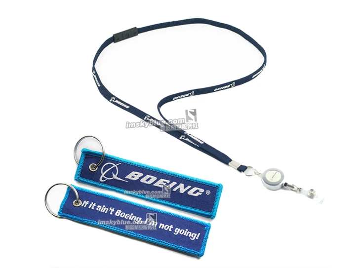 Boeing Airlines Lanyard & Easy Pull Buckle & Bag Tag / sling for license holder,  easy-mount buckle 